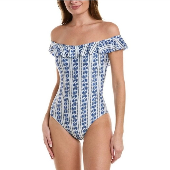 Hermoza Other - Hermoza One Piece Swimsuit Ruffle Shoulder Back Closure Retails $148